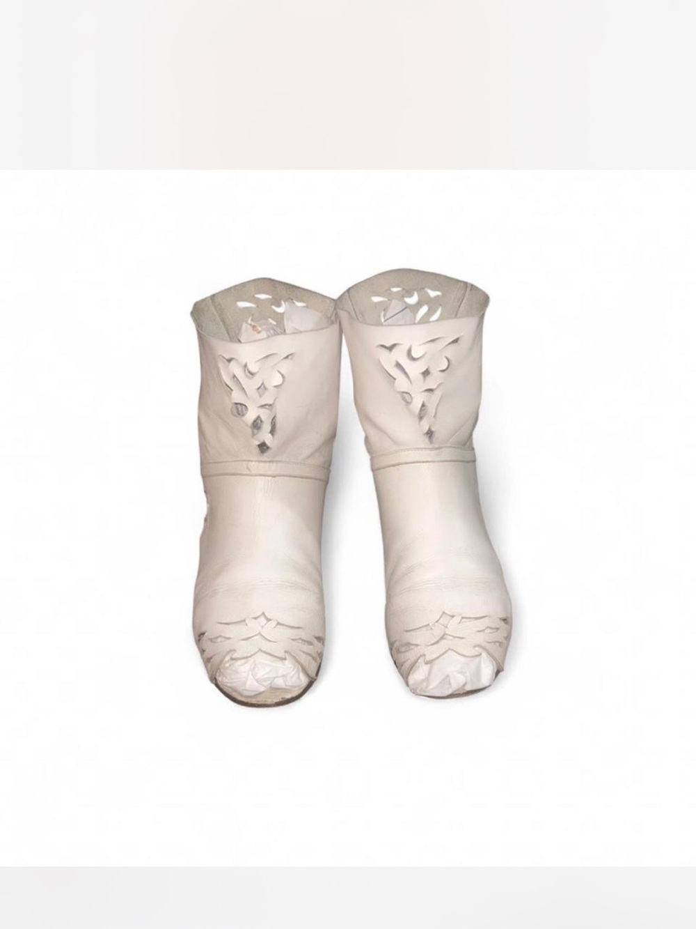 Women's Vintage Cutout Ankle Boots - Cream